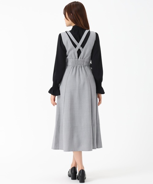MISCH MASCH(ミッシュマッシュ)の「バッククロスストライプジャンスカ(ワンピース・レディース・ブラウン/グレー・S/M)」の14枚目の写真