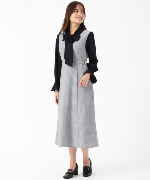 MISCH MASCH(ミッシュマッシュ)の「バッククロスストライプジャンスカ(ワンピース・レディース・ブラウン/グレー・S/M)」の8枚目の写真