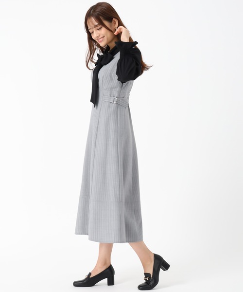 MISCH MASCH(ミッシュマッシュ)の「バッククロスストライプジャンスカ(ワンピース・レディース・ブラウン/グレー・S/M)」の10枚目の写真
