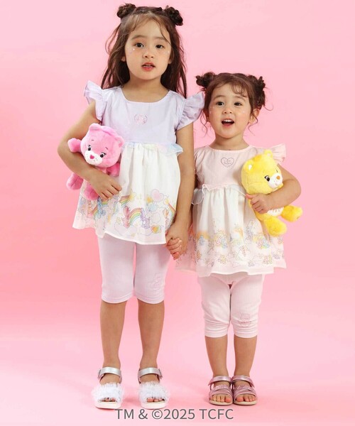 SLAP SLIP（スラップスリップ）の「【ケアベア×SLAP SLIP】裾モチーフおしりフリル5分丈レギンス(80~130cm)（レギンス/スパッツ・キッズ・パープル/ピンク・90cm/120cm/110cm/100cm/80ｃｍ/130cm）」の6枚目の写真