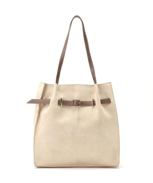 NATURAL BEAUTY BASIC(ナチュラルビューティーベーシック)の「◇スウェードタックベルトトートバッグ(トートバッグ・レディース・ブラウン/マスタード/オフホワイト・フリ-)」の5枚目の写真