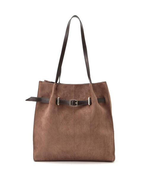 NATURAL BEAUTY BASIC(ナチュラルビューティーベーシック)の「◇スウェードタックベルトトートバッグ(トートバッグ・レディース・ブラウン/マスタード/オフホワイト・フリ-)」の7枚目の写真