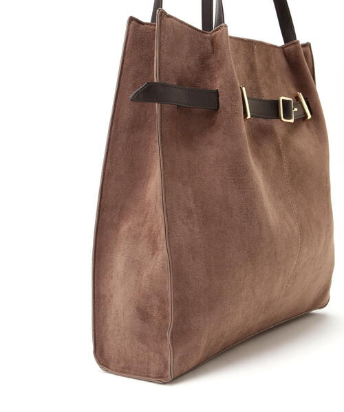 NATURAL BEAUTY BASIC(ナチュラルビューティーベーシック)の「◇スウェードタックベルトトートバッグ(トートバッグ・レディース・ブラウン/マスタード/オフホワイト・フリ-)」の11枚目の写真