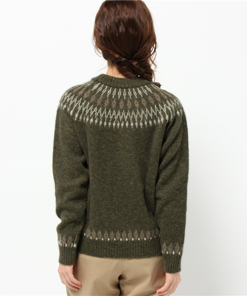 CIAOPANIC（チャオパニック）の「【Ciaopanic】アイスランドロピニットプルオーバー（ニット/セーター・レディース・カーキ/オフホワイト/ブラウン/グレー・FREE）」の7枚目の写真