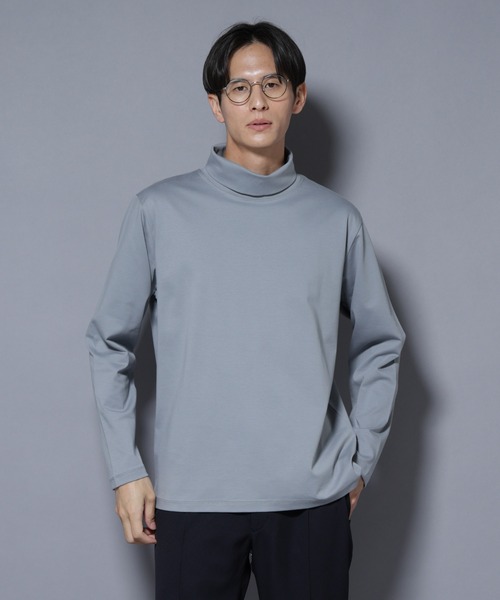 NANO universe（ナノユニバース）の「ジャケT(R) プレミアム タートルネック 長袖（Tシャツ/カットソー・メンズ・ブラック/ブルーグレー/ホワイト・S/M/L）」の3枚目の写真