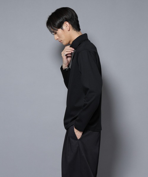 NANO universe（ナノユニバース）の「ジャケT(R) プレミアム タートルネック 長袖（Tシャツ/カットソー・メンズ・ブラック/ブルーグレー/ホワイト・S/M/L）」の6枚目の写真