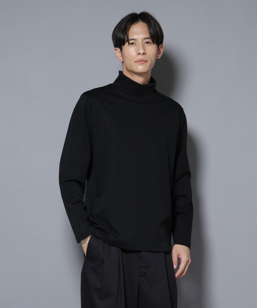 NANO universe（ナノユニバース）の「ジャケT(R) プレミアム タートルネック 長袖（Tシャツ/カットソー・メンズ・ブラック/ブルーグレー/ホワイト・S/M/L）」の5枚目の写真