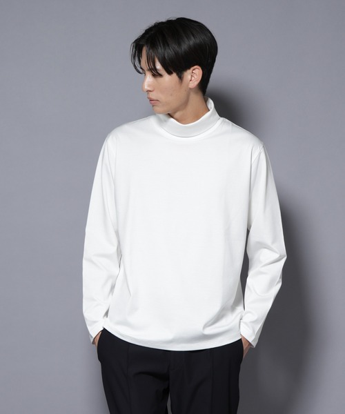 NANO universe（ナノユニバース）の「ジャケT(R) プレミアム タートルネック 長袖（Tシャツ/カットソー・メンズ・ブラック/ブルーグレー/ホワイト・S/M/L）」の19枚目の写真