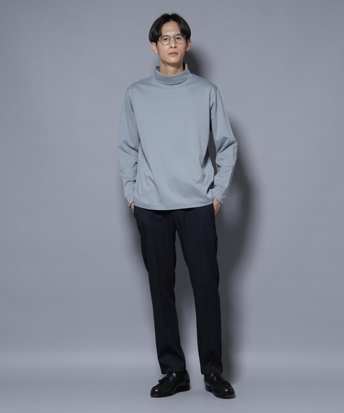 NANO universe（ナノユニバース）の「ジャケT(R) プレミアム タートルネック 長袖（Tシャツ/カットソー・メンズ・ブラック/ブルーグレー/ホワイト・S/M/L）」の15枚目の写真