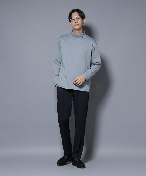 NANO universe（ナノユニバース）の「ジャケT(R) プレミアム タートルネック 長袖（Tシャツ/カットソー・メンズ・ブラック/ブルーグレー/ホワイト・S/M/L）」の16枚目の写真
