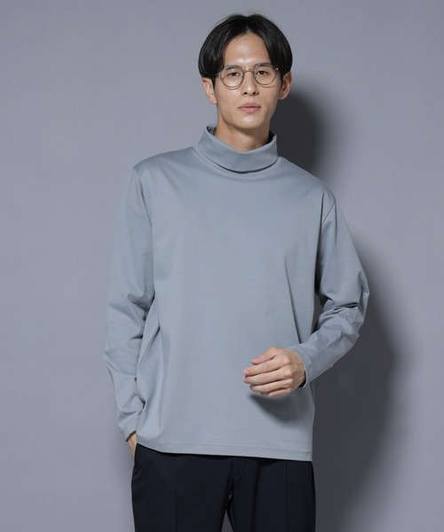 NANO universe（ナノユニバース）の「ジャケT(R) プレミアム タートルネック 長袖（Tシャツ/カットソー・メンズ・ブラック/ブルーグレー/ホワイト・S/M/L）」の12枚目の写真