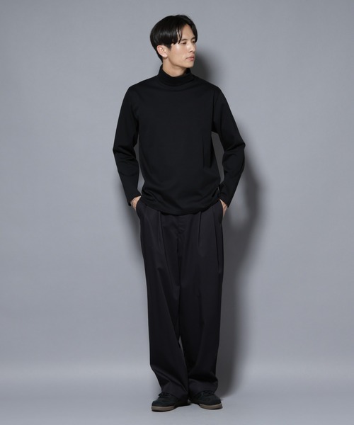 NANO universe（ナノユニバース）の「ジャケT(R) プレミアム タートルネック 長袖（Tシャツ/カットソー・メンズ・ブラック/ブルーグレー/ホワイト・S/M/L）」の9枚目の写真