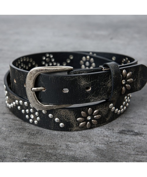 ABAHOUSE（アバハウス）の「【ウエスタン スタッズ レザー ベルト】35mm black Studded belt/ユニセックス（ベルト・メンズ・ブラック系その他/ブラック系その他2・フリー）」の2枚目の写真