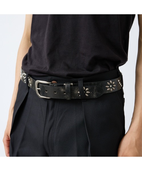 ABAHOUSE（アバハウス）の「【ウエスタン スタッズ レザー ベルト】35mm black Studded belt/ユニセックス（ベルト・メンズ・ブラック系その他/ブラック系その他2・フリー）」の3枚目の写真