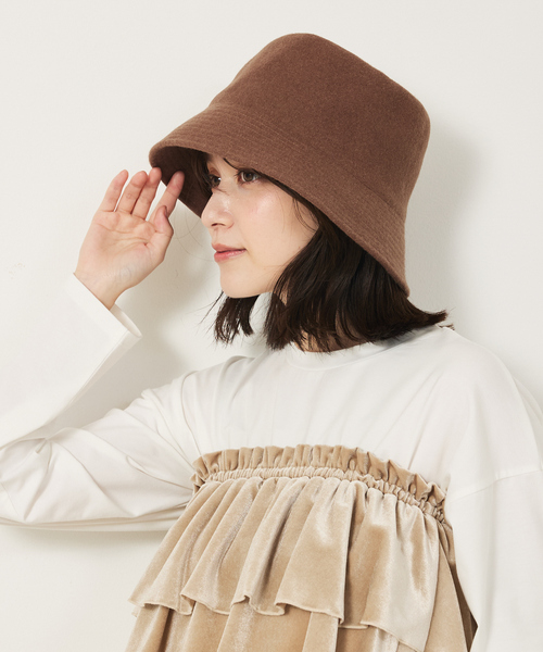 abahouse mavie（アバハウスマヴィ）の「ウールバスク ハット（ハット・レディース・ブラック/ブラウン・フリー）」の2枚目の写真