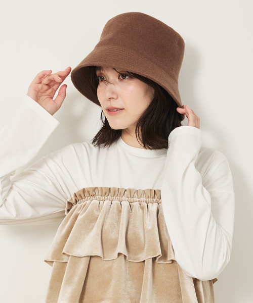 abahouse mavie（アバハウスマヴィ）の「ウールバスク ハット（ハット・レディース・ブラック/ブラウン・フリー）」の5枚目の写真