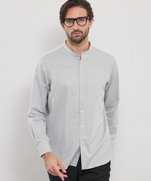 MACKINTOSH LONDON(マッキントッシュ ロンドン)の「小紋ジャカードバンドカラーシャツ(シャツ/ブラウス・メンズ・グレー/ブルー系その他2・XL/L/M)」の2枚目の写真
