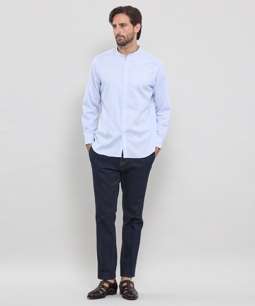MACKINTOSH LONDON(マッキントッシュ ロンドン)の「小紋ジャカードバンドカラーシャツ(シャツ/ブラウス・メンズ・グレー/ブルー系その他2・XL/L/M)」の6枚目の写真
