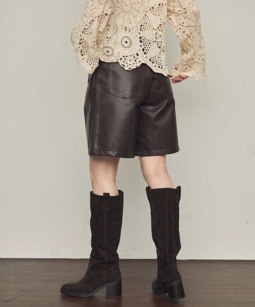 Trish（トリッシュ）の「フェイクレザーハーフパンツ（その他パンツ・レディース・ブラック/ブラウン・MEDIUM）」の10枚目の写真