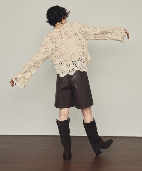 Trish（トリッシュ）の「フェイクレザーハーフパンツ（その他パンツ・レディース・ブラック/ブラウン・MEDIUM）」の15枚目の写真