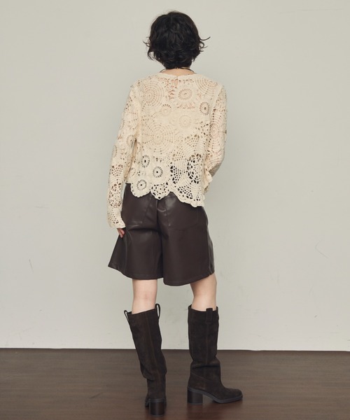 Trish（トリッシュ）の「フェイクレザーハーフパンツ（その他パンツ・レディース・ブラック/ブラウン・MEDIUM）」の14枚目の写真