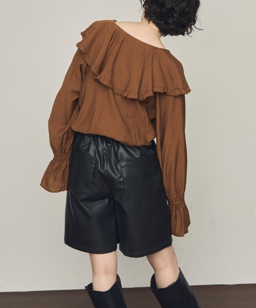 Trish（トリッシュ）の「フェイクレザーハーフパンツ（その他パンツ・レディース・ブラック/ブラウン・MEDIUM）」の20枚目の写真