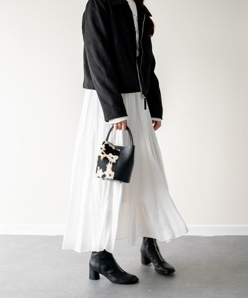 andrea cardone(アンドレアカルドネ)の「【ANDREA CARDONE】異素材コンビバケットバッグ(Q56526)(ハンドバッグ・レディース・ブラック系その他・ALL)」の8枚目の写真