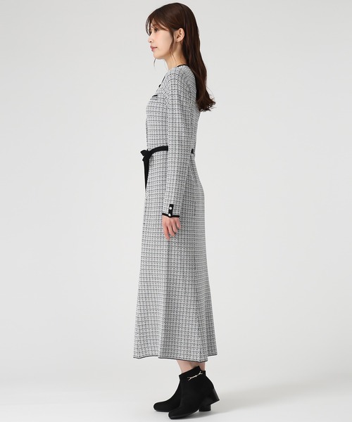 セール】2025秋冬新作 ツイードマーメイドニットワンピース