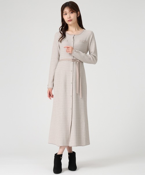 セール】2025秋冬新作 ツイードマーメイドニットワンピース