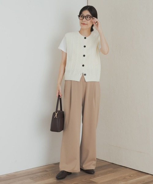 URBAN RESEARCH DOORS(アーバンリサーチドアーズ)の「ミニブークレニットベスト(ベスト・レディース・オフホワイト/ブラウン系その他・MEDIUM)」の8枚目の写真