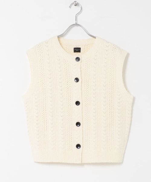 URBAN RESEARCH DOORS(アーバンリサーチドアーズ)の「ミニブークレニットベスト(ベスト・レディース・オフホワイト/ブラウン系その他・MEDIUM)」の18枚目の写真