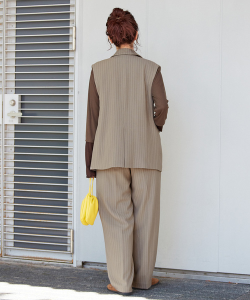 セール】《2点セット》手洗い可 / ジレ+2タックパンツセット（その他