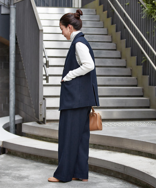 セール】《2点セット》手洗い可 / ジレ+2タックパンツセット（その他