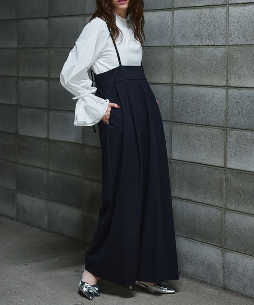 Narcissus(ナルシス)の「【SINN】サスペンダーワイドパンツ(その他パンツ・レディース・ブラウン/ブラック・FREE)」の2枚目の写真