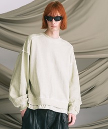 MAISON SPECIAL | 《UNISEX》Heavy-Weight Sweat Embroidery Damage Over-Dye Crew Neck Pullover/ヘビーウェイトエンブロイダリーダメージオーバーダイクルーネックプルオーバー【MAISON SPECIAL/メゾンスペシャル】(スウェット)