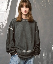 MAISON SPECIAL(]XyV)́sUNISEXtHeavy-Weight Sweat Embroidery Damage Over-Dye Crew Neck Pullover/wr[EFCgGuC_[_[WI[o[_CN[lbNvI[o[yMAISON SPECIAL/]XyVz(XEFbg)