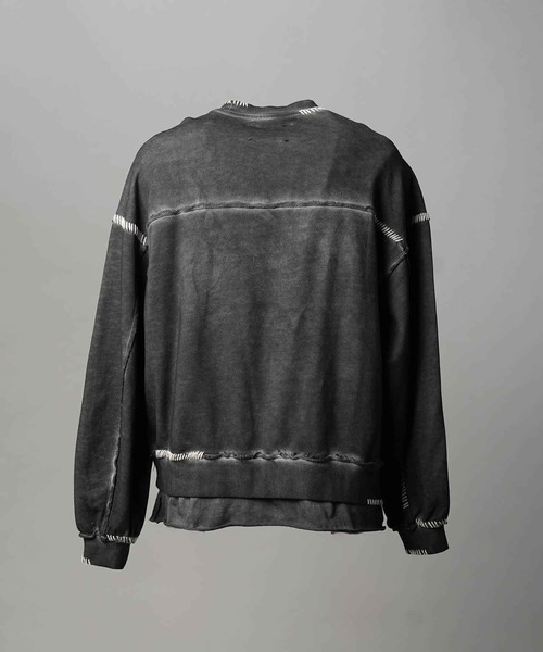 maison special ヘビーウェイトエンブロイダリーダメージオーバー UNISEX》Heavy-Weight Sweat Embroidery Damage Over-Dye Crew