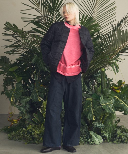 MAISON SPECIAL（メゾンスペシャル）の「《UNISEX》Heavy-Weight Sweat Embroidery Damage Over-Dye Crew Neck Pullover/ヘビーウェイトエンブロイダリーダメージオーバーダイクルーネックプルオーバー【MAISON SPECIAL/メゾンスペシャル】（スウェット・メンズ・ブラック/グレイッシュベージュ/ピンク/パープル/ライトグリーン/カーキ・0/1/2）」の20枚目の写真