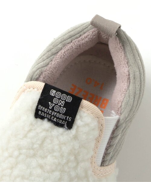 BREEZE（ブリーズ）の「ボアスリッポン（スニーカー・キッズ・ブラック/オフホワイト・17/16/15 /14/19/18）」の9枚目の写真