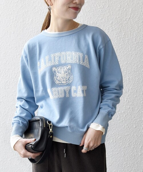 MIXTA（ミクスタ）の「Mixta:〈洗濯機可能〉ラグラン ロゴ クルーネック プルオーバー（スウェット・レディース・ライトブルー/ブラック/ネイビー/ナチュラル・ONE SIZE）」の12枚目の写真