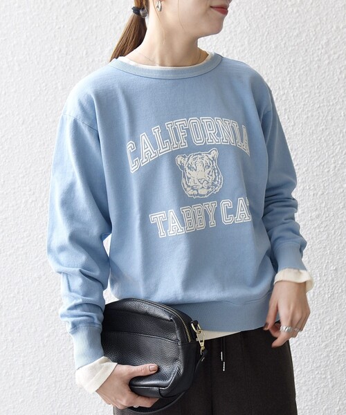 MIXTA（ミクスタ）の「Mixta:〈洗濯機可能〉ラグラン ロゴ クルーネック プルオーバー（スウェット・レディース・ライトブルー/ブラック/ネイビー/ナチュラル・ONE SIZE）」の13枚目の写真