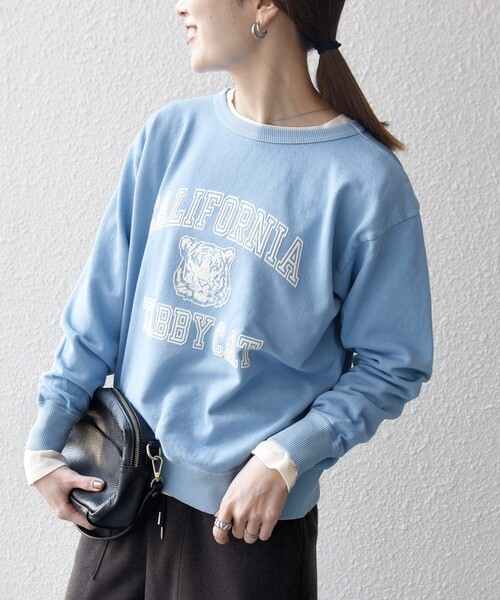 MIXTA（ミクスタ）の「Mixta:〈洗濯機可能〉ラグラン ロゴ クルーネック プルオーバー（スウェット・レディース・ライトブルー/ブラック/ネイビー/ナチュラル・ONE SIZE）」の15枚目の写真