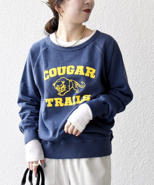 MIXTA（ミクスタ）の「Mixta:〈洗濯機可能〉ラグラン ロゴ クルーネック プルオーバー（スウェット・レディース・ライトブルー/ブラック/ネイビー/ナチュラル・ONE SIZE）」の18枚目の写真