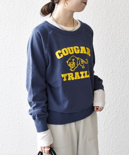 MIXTA（ミクスタ）の「Mixta:〈洗濯機可能〉ラグラン ロゴ クルーネック プルオーバー（スウェット・レディース・ライトブルー/ブラック/ネイビー/ナチュラル・ONE SIZE）」の19枚目の写真