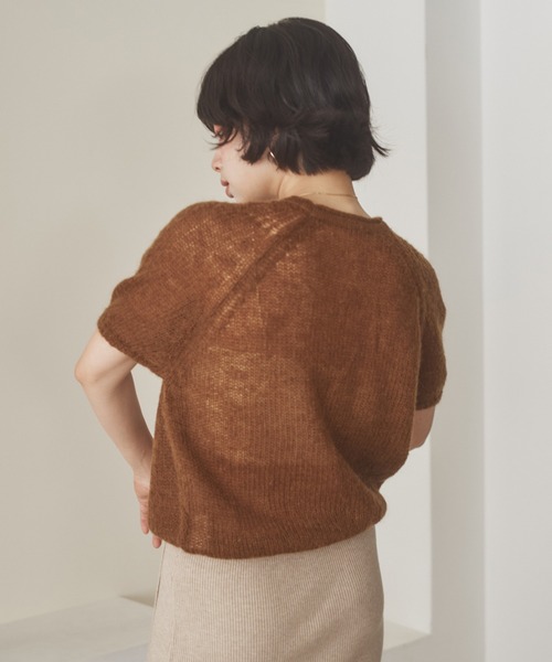 LAULEN（ローレン）の「wool mohair blend puff knit /ウールモヘアブレンドパフニット（ニット/セーター・レディース・アイボリー/レッド/ブラウン・FREE）」の11枚目の写真