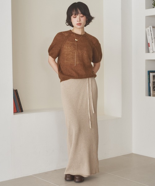 LAULEN（ローレン）の「wool mohair blend puff knit /ウールモヘアブレンドパフニット（ニット/セーター・レディース・アイボリー/レッド/ブラウン・FREE）」の13枚目の写真