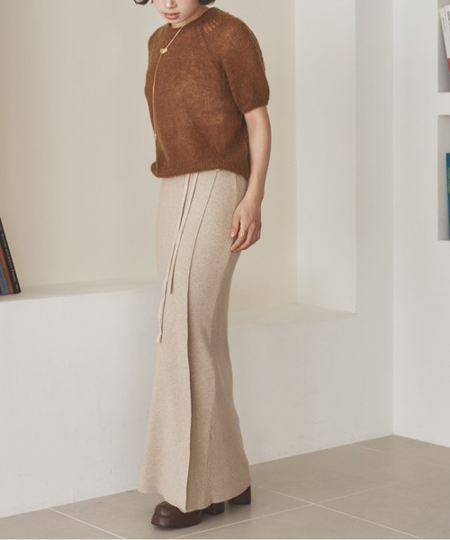 LAULEN（ローレン）の「wool mohair blend puff knit /ウールモヘアブレンドパフニット（ニット/セーター・レディース・アイボリー/レッド/ブラウン・FREE）」の14枚目の写真