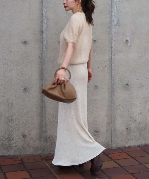 LAULEN（ローレン）の「wool mohair blend puff knit /ウールモヘアブレンドパフニット（ニット/セーター・レディース・アイボリー/レッド/ブラウン・FREE）」の18枚目の写真