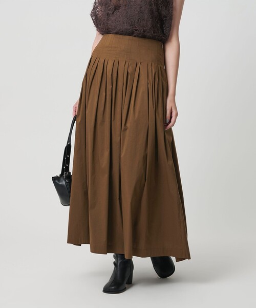 BEAUTY&YOUTH UNITED ARROWS(ビューティーアンドユースユナイテッドアローズ)の「ポリエステルコットン タックフレアスカート(スカート・レディース・ダークグレー/ブラック/ダークブラウン・M/S)」の1枚目の写真