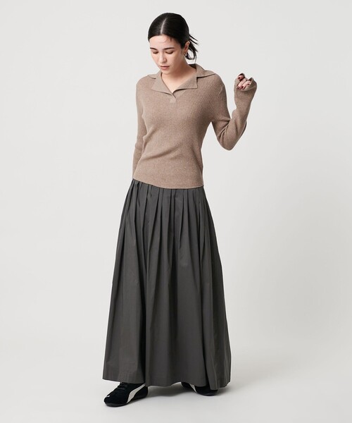 BEAUTY&YOUTH UNITED ARROWS(ビューティーアンドユースユナイテッドアローズ)の「ポリエステルコットン タックフレアスカート(スカート・レディース・ダークグレー/ブラック/ダークブラウン・M/S)」の12枚目の写真